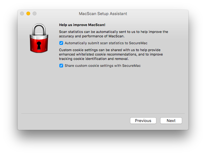 Setup Assistant: Help Improve MacScan