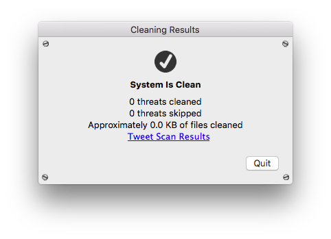 System is clean!