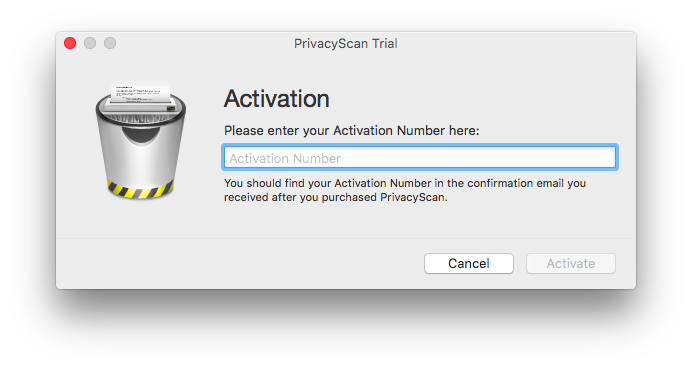 Registering PrivacyScan