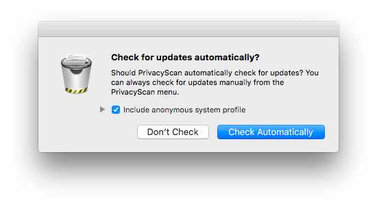 Updating PrivacyScan