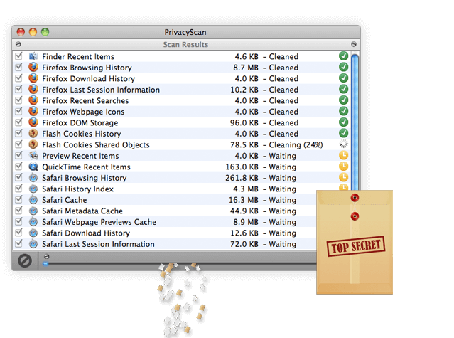 PrivacyScan recovers disk space.