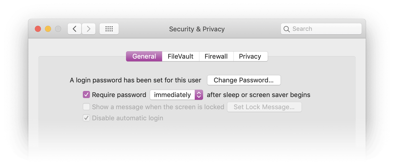 Enabling Screen Saver Password