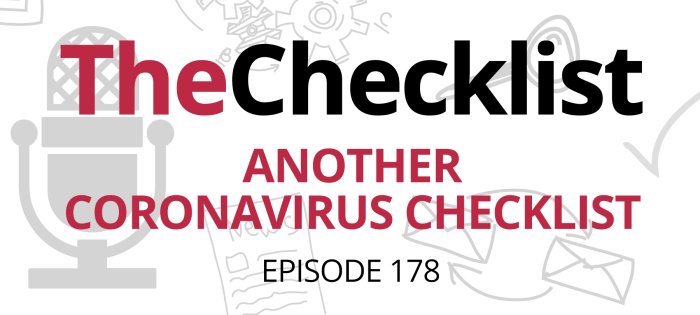 Checklist 178: Another Coronavirus Checklist