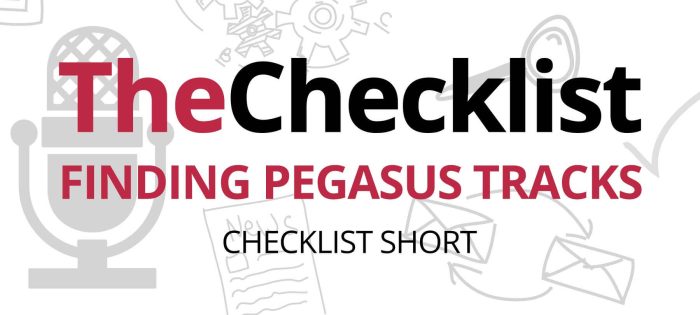 Checklist Short: Finding Pegasus Tracks