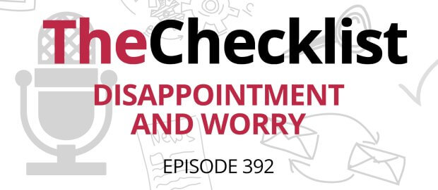 Checklist image header, "disappointment and worry" in red bold text