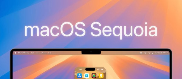 macOS Sequoia above top portion of a mac device