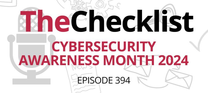 Checklist 394: Cybersecurity Awareness Month 2024