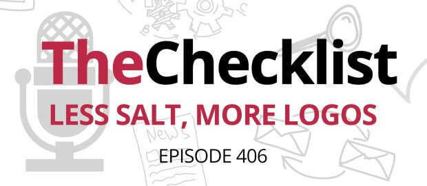 Less salt, more logos, written in red on a white background with light gray icons