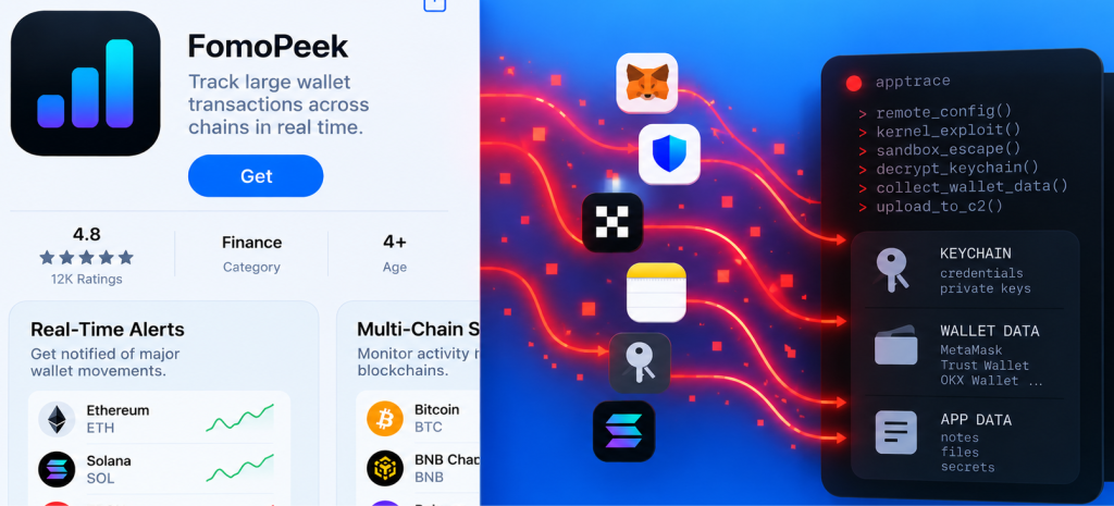 FomoPeek Malware Hid iOS Exploits Inside an App Store Crypto App